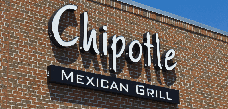 Fachada do restaurante Chipotle Mexican Grill.