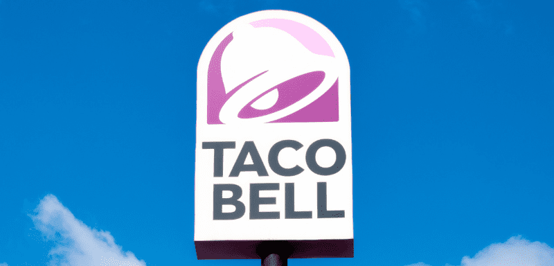 Placa da Taco Bell.