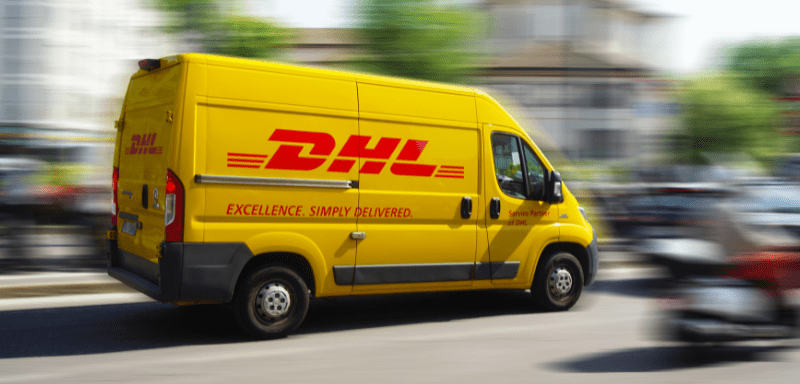 Van de entrega da DHL.